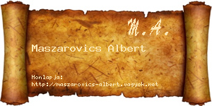 Maszarovics Albert névjegykártya